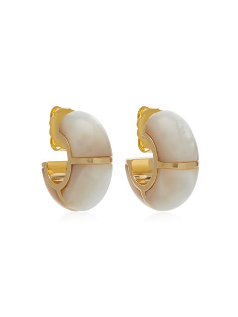 LIZZIE FORTUNATO Zellige Gold-Plated Mother-Of-Pearl Earrings white