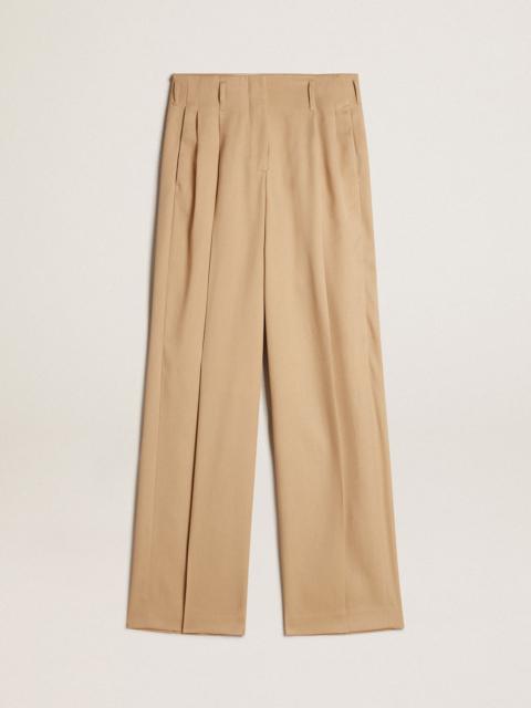Golden Goose Women’s wool gabardine pants in sand