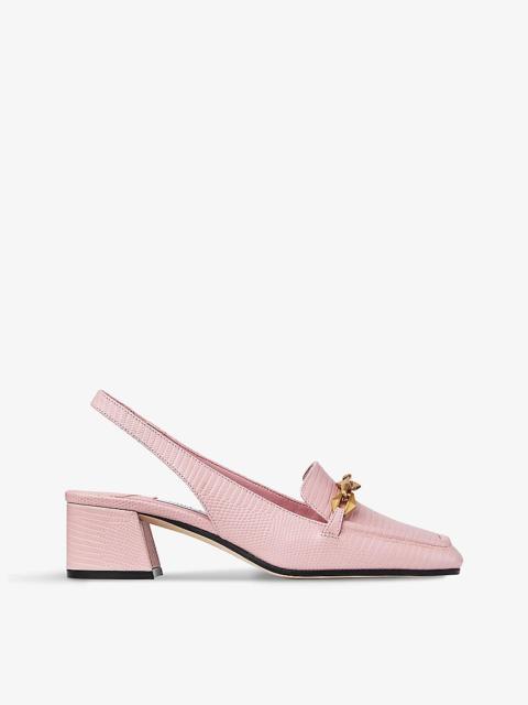 JIMMY CHOO Diamond Tilda leather heeled loafers