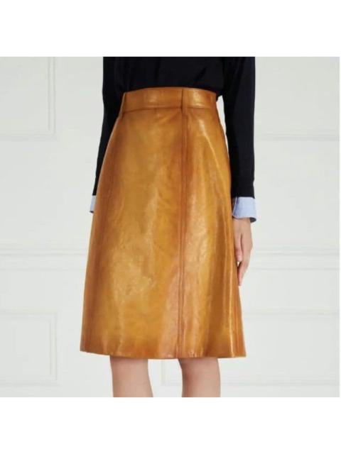 Prada Prada AW17 Distressed Goat Leather Skirt