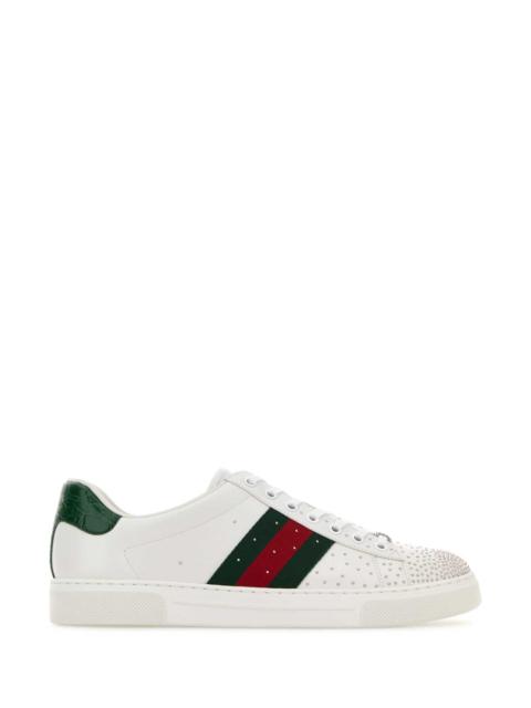 GUCCI Gucci Men White Leather Gucci Ace Sneakers