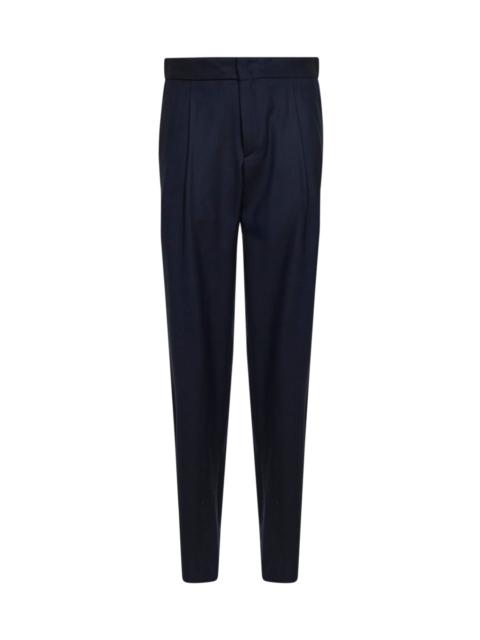 GIORGIO ARMANI Giorgio Armani Men Blue Chevron Wool And Cashmere Trousers