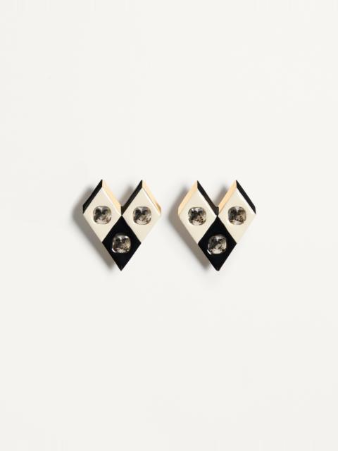 LOSANGETTES METAL, ENAMEL AND CRYSTAL EARRINGS