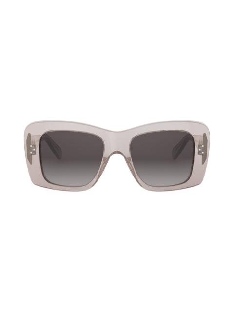 CELINE CELINE Bold 3 Dots 53mm Geometric Sunglasses in Shiny Light Brown /Brown at Nordstrom