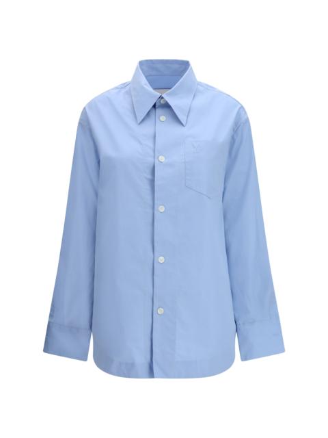 AMI Paris Ami Paris Women Long Sleeve Wide Shirt With Sharp Collar