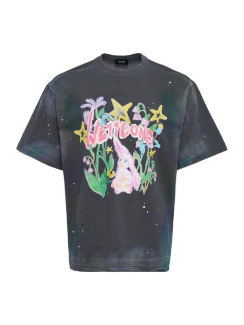 We11done Charcoal Dirty Painting T-Shirt