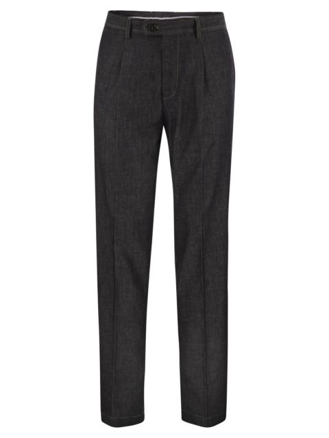 Brunello Cucinelli Brunello Cucinelli Men Tailored Cotton Denim Trousers With Pleats