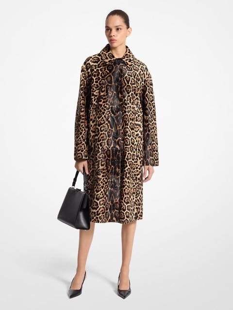 MICHAEL KORS COLLECTION Jaguar Print Calf Hair Balmacaan