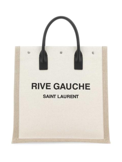 SAINT LAURENT Saint Laurent Men Two-Tone Canvas Rive Gauche Shopping Bag