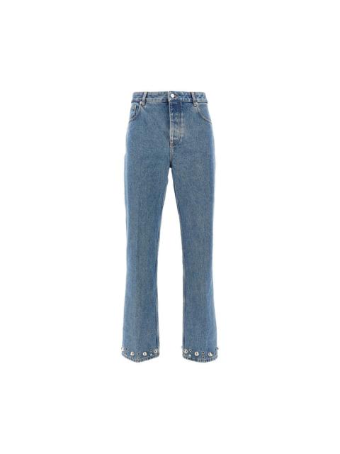 Valentino FIVE-POCKET JEANS WITH STUDS AND EYELETS
