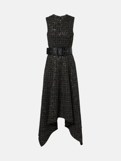 Safiyaa Okimi sequined tweed midi dress