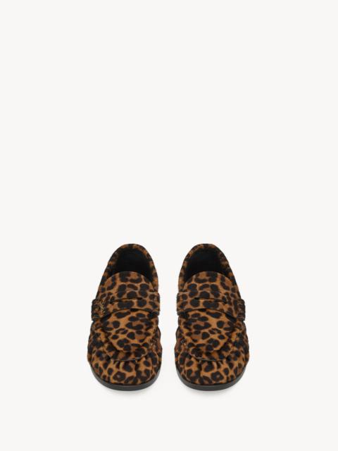 SAINT LAURENT LE LOAFER PENNY SLIPPERS IN PONY HAIR LEATHER