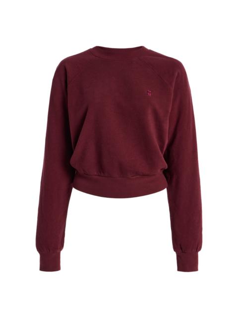 ÉTERNE Shrunken Cotton Sweatshirt burgundy