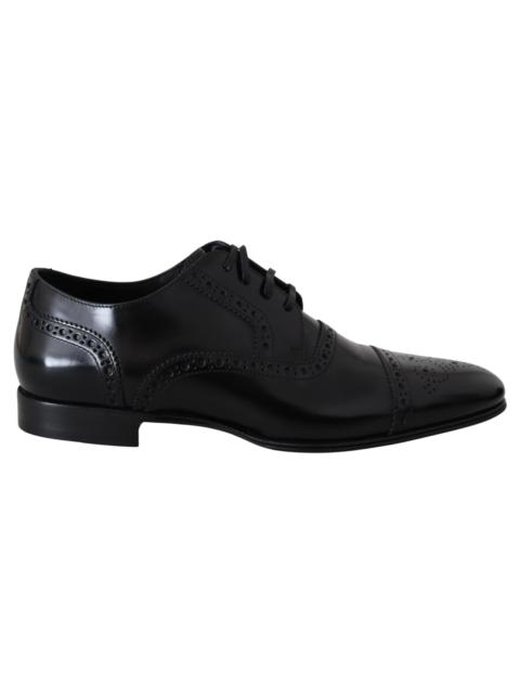 Dolce & Gabbana Dolce & Gabbana Black Leather Men Derby Formal Loafers Shoes