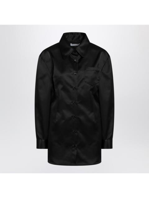 The Frankie Shop The Frankie Shop Black Satin Shirt Dress Women