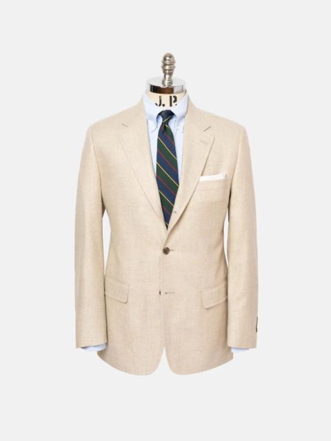 J. PRESS MADE-IN-CANADA SOLID LIGHT TAN SILK/WOOL SPORT COAT