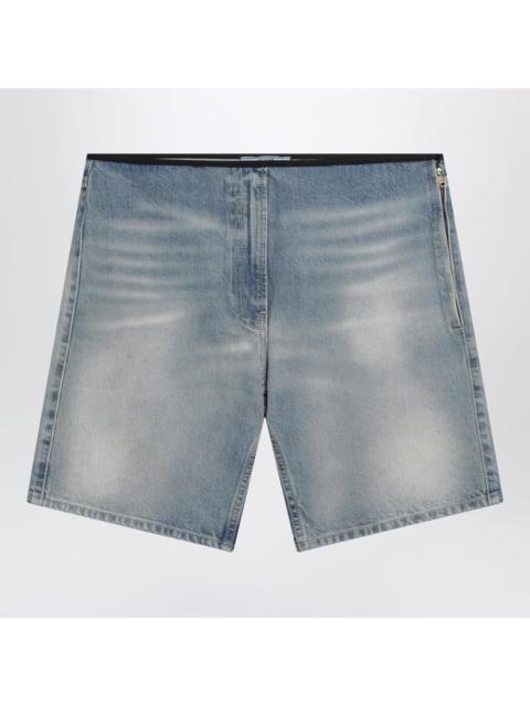 Prada Prada Blue Shorts With A Washed Effect Women