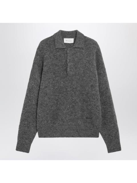 AMI Paris Ami Paris Charcoal Gray Wool And Alpaca Polo Shirt Men