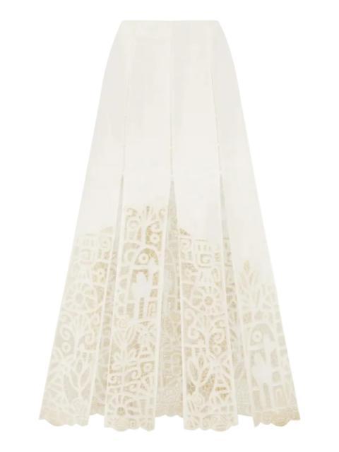 ALÉMAIS Rosemary Embroidered Skirt in Cream