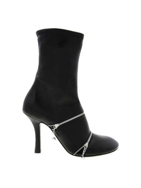 Burberry Open Box - Burberry Peep Square Toe Leather Ankle Boots, Brand Size 40.5 (US Size 10.5)