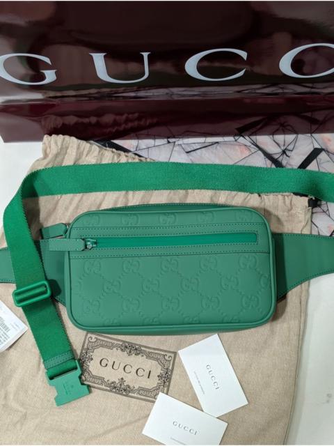 GUCCI Authentic Gucci GG Rubber Effect Leather Belt Bag