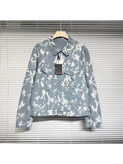 Louis Vuitton Louis Vuitton 2023 All-Over Print Cotton Single-Breasted Blue Jacket