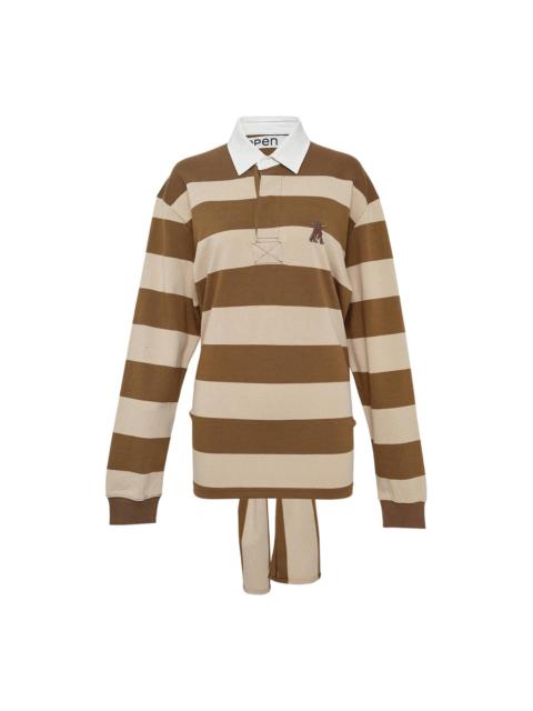 OPEN YY Stripe Trim Rugby Shirt