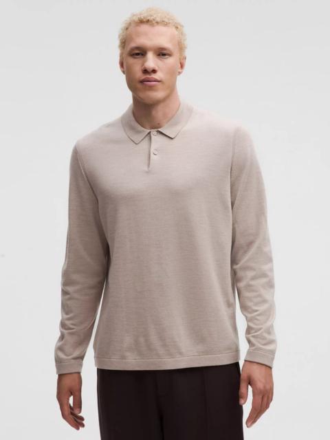 lululemon New Venture Long-Sleeve Knit Polo Shirt