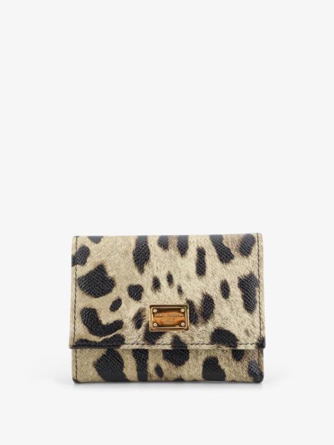 Dolce & Gabbana Dolce & Gabbana Women Hammered Leather Wallet With Animal Print