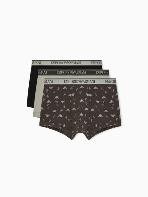 EMPORIO ARMANI THREE-PACK OF BOXER BRIEFS WITH CORE LOGO WAISTBAND