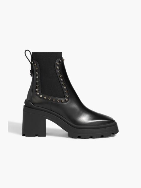 JIMMY CHOO Veronique 80 crystal-embellished leather Chelsea boots