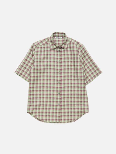 Acne Studios Check button-up shirt - Green/purple