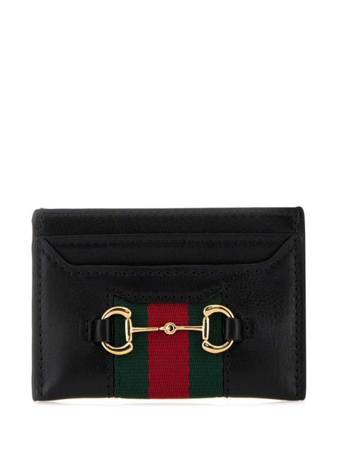 GUCCI Gucci Women Black Leather Card Holder