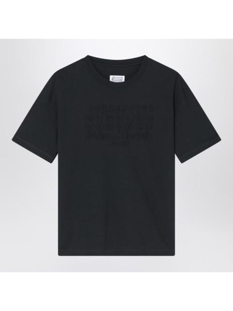 Maison Margiela Washed black T-shirt with embroidered logo