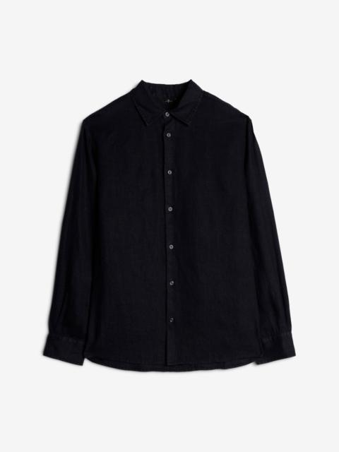 7 For All Mankind Classic Linen Button Up Shirt in Navy