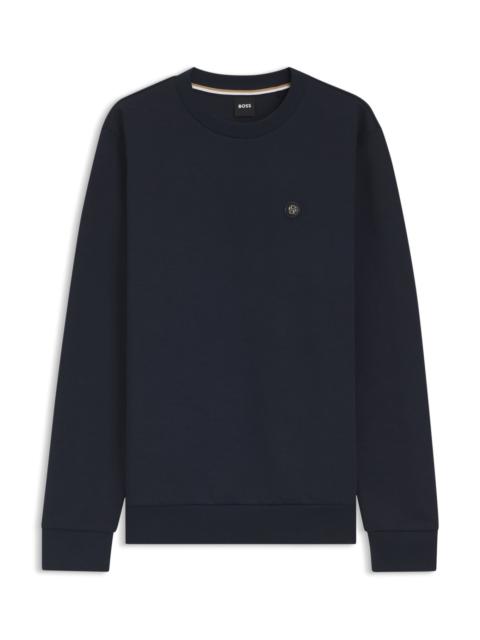 BOSS COTTON-BLEND SWEATSHIRT WITH DOUBLE B MONOGRAM