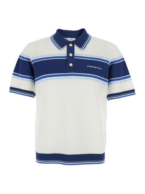 CASABLANCA Casablanca Men Mesh Stripe Polo