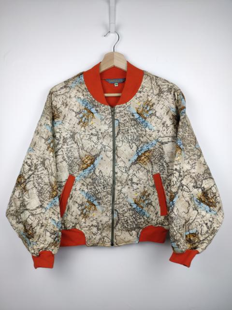 Other Designers Vintage - Vintage Bomber Jacket Fullprint Ship Map Japanese