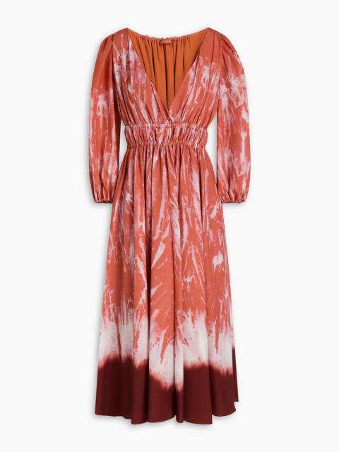 Altuzarra Kathleen gathered tie-dyed crepe de chine maxi dress
