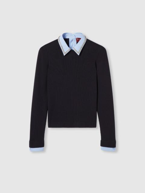 GUCCI Wool sweater with embroidery