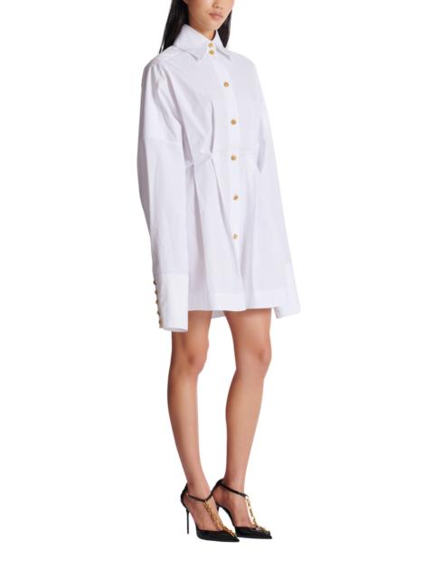 Balmain Balmain Poplin shirt dress in White at Nordstrom