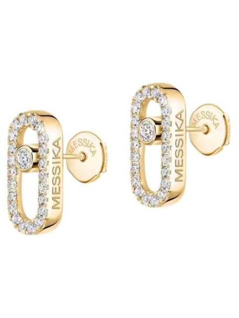 Other Designers Messika Move Uno 18k Yellow Gold Diamond Stud Earrings