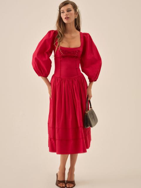 For Love & Lemons Betsy Bow Midi Dress