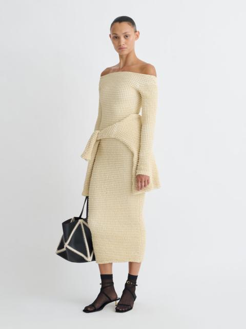 Nanushka Ruched Glass Poplin Long Dress