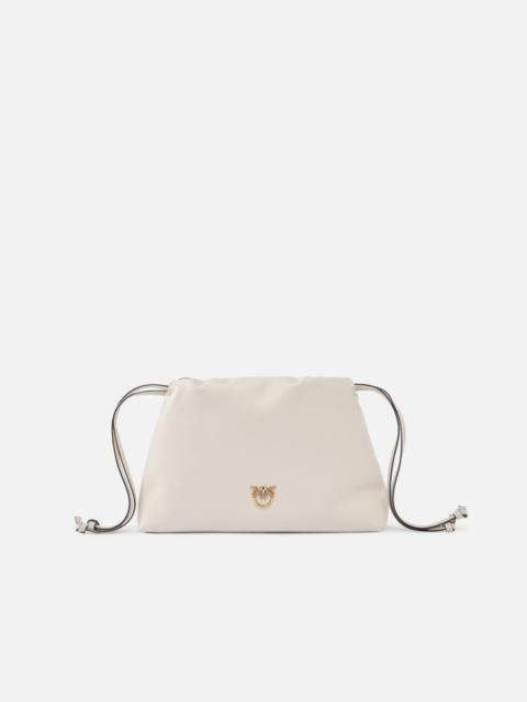 PINKO SMALL LATHER SHOULDER BAG WITH DRAWSTRING