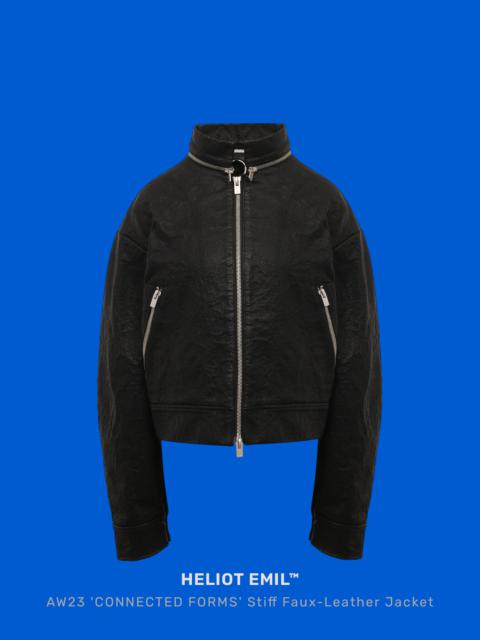 AW23 BLACK STIFF FAUX-LEATHER JACKET