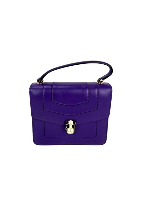 Bvlgari Calfskin Serpenti Forever Purple Top Handle Crossbody Bag