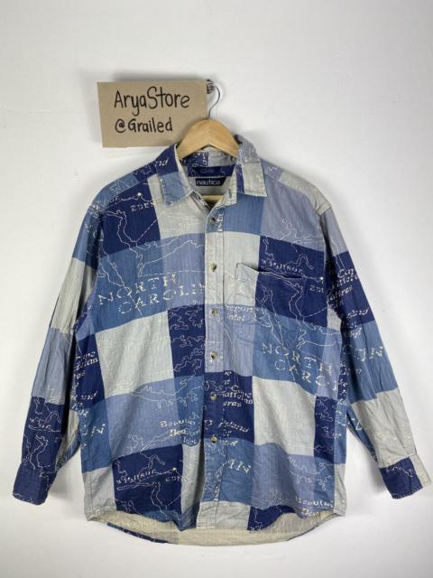 Other Designers Vintage Flannel Nautica Fullprint North Carolina
