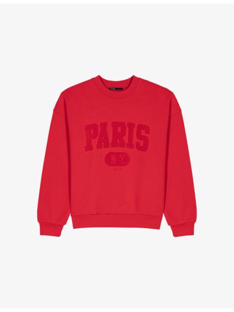 maje Paris Round-Neck Cotton Sweatshirt