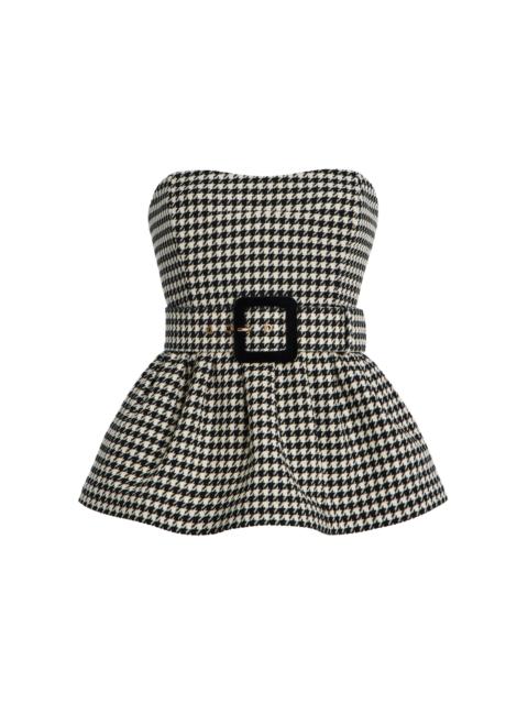 Cara Cara Tilda Houndstooth Wool-Blend Top black/white